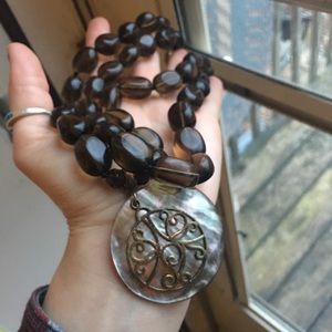 Beaded Abalone pendant necklace